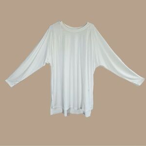 Women’s Ivory Oversized Long Dolman Sleeve Tunic Tee / Mini Dress